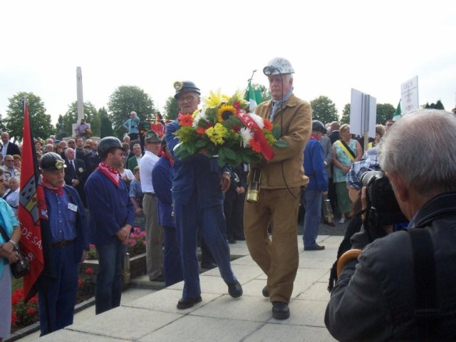 During the commemoration ceremony at Le Bois du Cazier colliery !